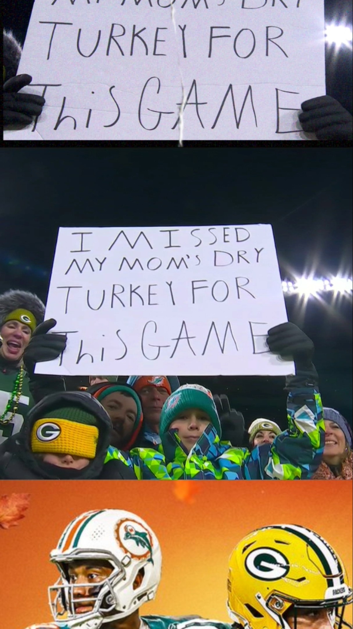 PACKERS FANS HAD A BETTER THANKSGIVING THAN YOU #nfl #packers #greenbaypackers #madden #dolphins