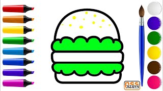 Hamburger Marker Pen Coloring Pages McDonalds. Hot Dog. Art of drawing???????