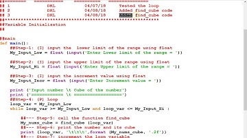 Python Programming -  Find Cube of numbers in a range: Part-6