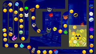 Sprunki vs Emoji  at the Power Plant - Only one will survive | Marble Race To The Bowl In Algodoo
