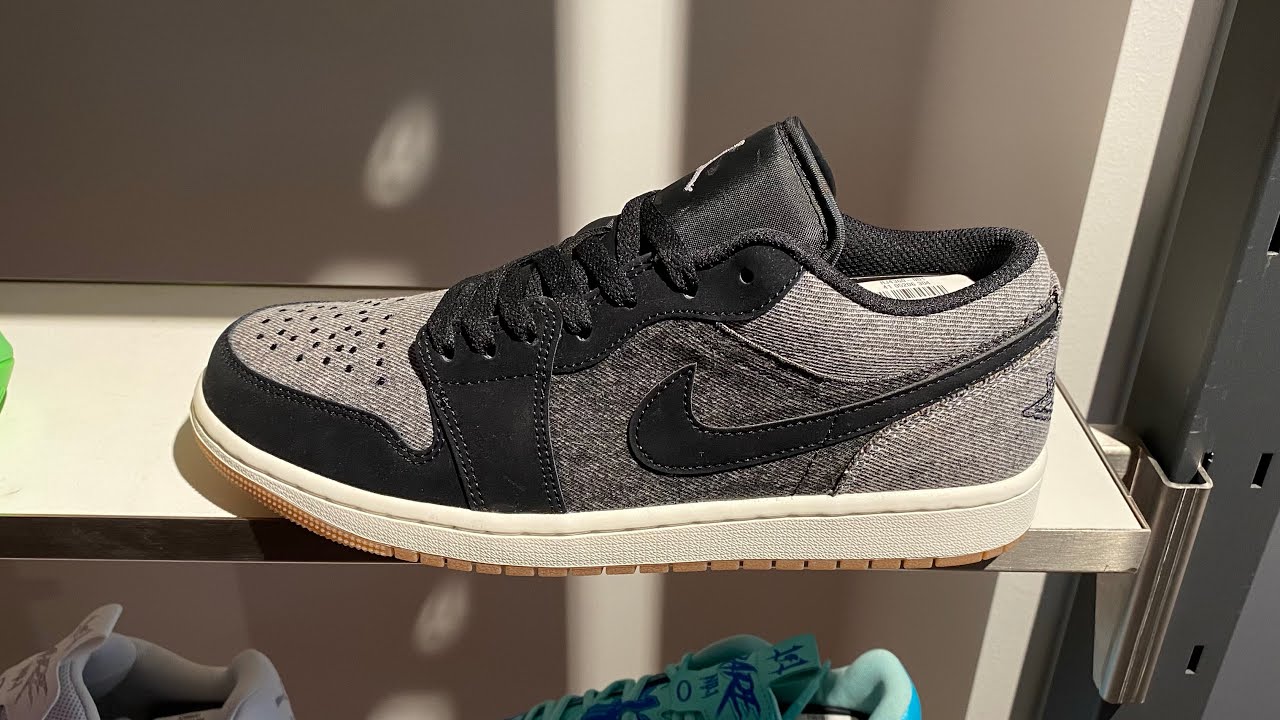 国内配送 NIKE AIR JORDAN 1 LOW SE BLACK DENIM Air Jordan 1 Low “Black Denim” (Black/Light Smoke Grey/Sail