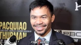 MANNY PACQUIAO "MAYWEATHER WILL BE SCARED" OF REMATCH IF HE BEATS KEITH THURMAN