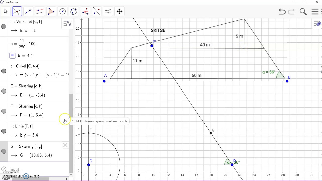 Hvordan laver man opgave 8 i Geogebra?