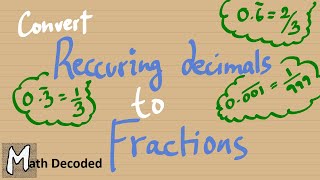 Convert (recurring) decimals to fractions