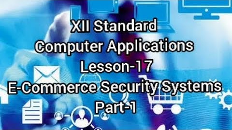 Class 12 Computer Applications Lesson-17 E-Commerce Security Systems Part-1