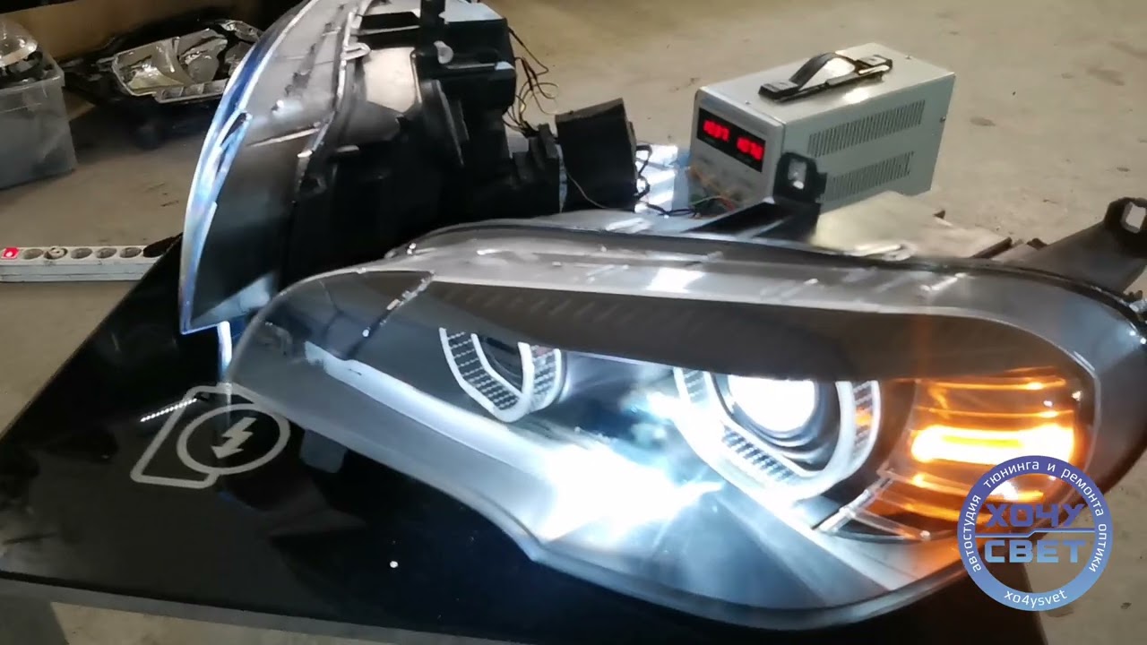 bmw X5 e70 Bi-led aozoom A10 - 3d Angel eyes f-style би-лед линзы 3д ангельские глазки  бмв е70