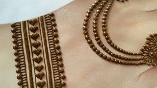 Beautiful back hand jewellery mehndi design | Navratri Easy simple stylish mehndi | Gol tikka mehndi