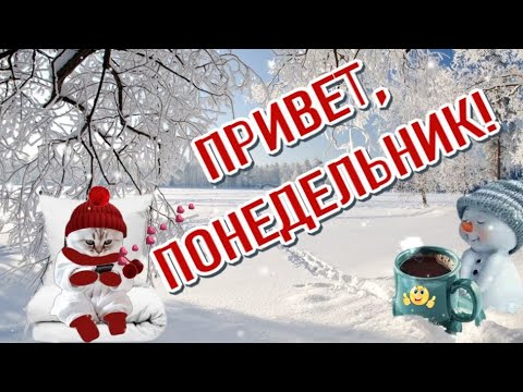 🥰Доброе зимнее УТРО😁Здравствуй Понедельник Чудесного дня🎶 Музыкальная открытка для друзей