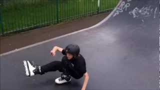 Inline skate fail knees himself in the face