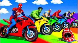 Spiderman vs Ironman Funny Race | Epic Mega Ramp Challenge | GTA 5 Stunts! screenshot 2