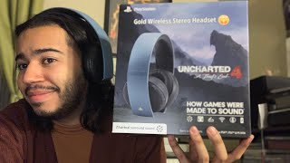 PlayStation Gold Wireless Stereo Headset Uncharted 4 Edition Unboxing