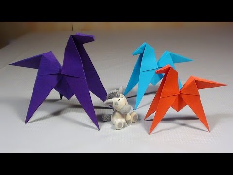 Оригами пони из бумаги