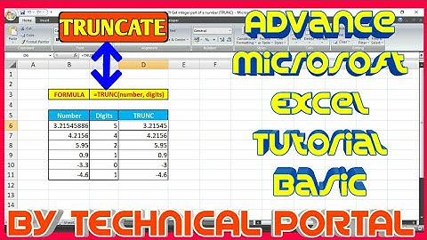 How to get integer part of a number in MS Excel *NEW* |TRUNC Formula in Excel| #TECHNICAL_PORTAL