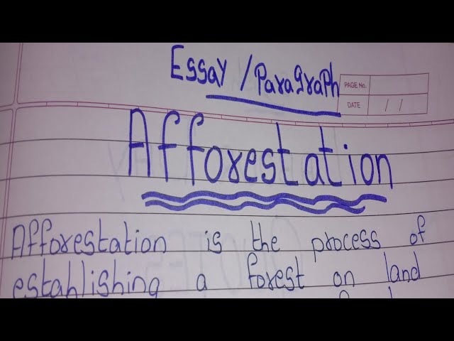 short note on afforestation