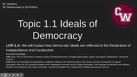 Topic 1 1 Ideals of Democracy