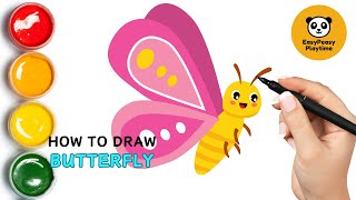 How to draw a beautiful butterfly | Colouring, Drawing and fun 🦋