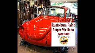 VW Beetle Paint Job!  Rustoleum Car Paint Job   Paint Mix Ratio  Cheap and Easy Paint Job DIY