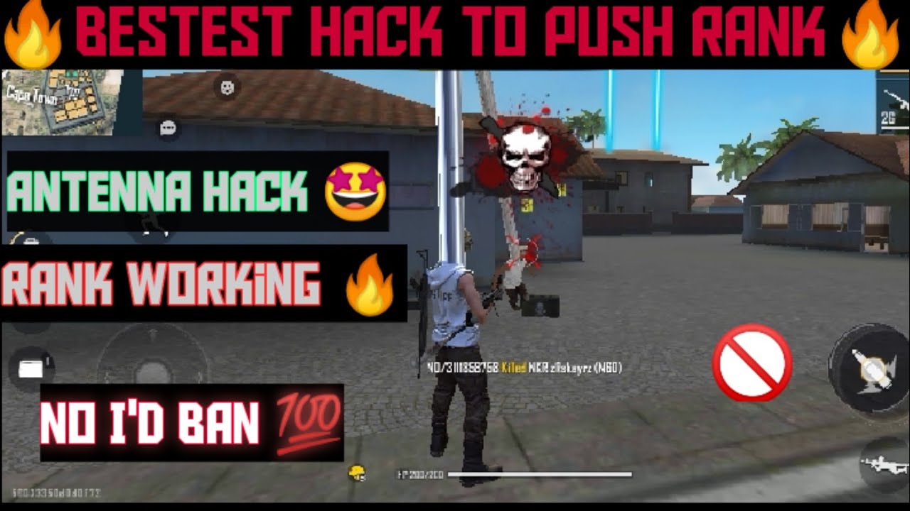 Free fire rank pushing hack Antenna hack Gloo wall location hack