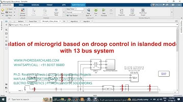 Simulation of microgrid based on droop control in islanded mode with 13 bus system