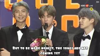 (ENG SUB) BTS Jin Talks About New Album And Upcoming Group TXT (SEOUL MUSIC AWARDS) 2019