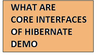 HIBERNATE TUTORIAL WHAT ARE CORE INTERFACES OF HIBERNATE FRAMEWORK