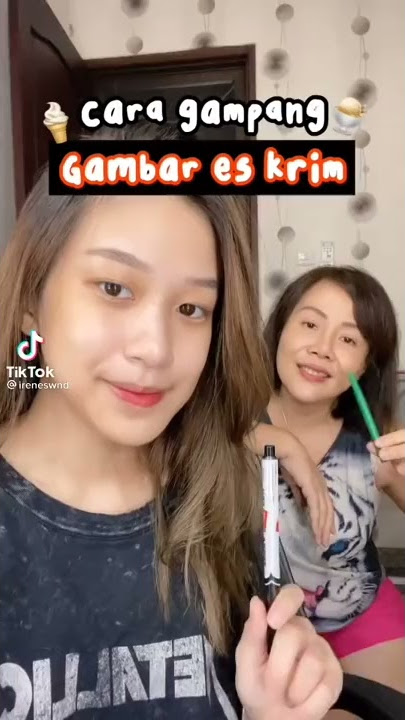 tutorial gambar es krim tiktok @ireneswnd