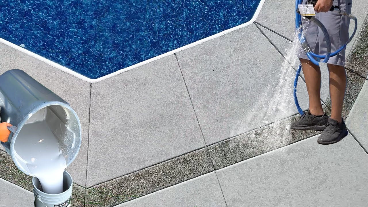 Des terrasses textures pour piscine ou alle que vous pouvez raliser vous mme Coule dpoxy prte pour lt