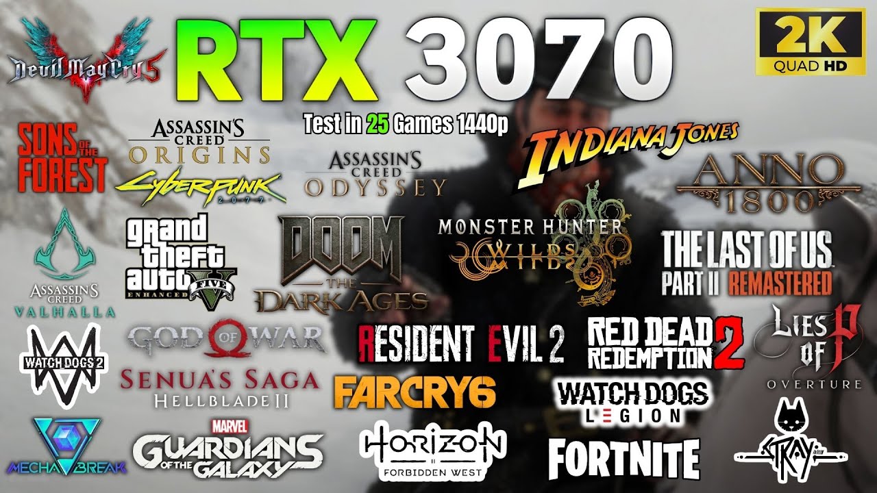 RTX 3070 DLSS • FSR • Ray Tracing | Benchmark | 25 Game Ultra - Test In 2025 - 1440p