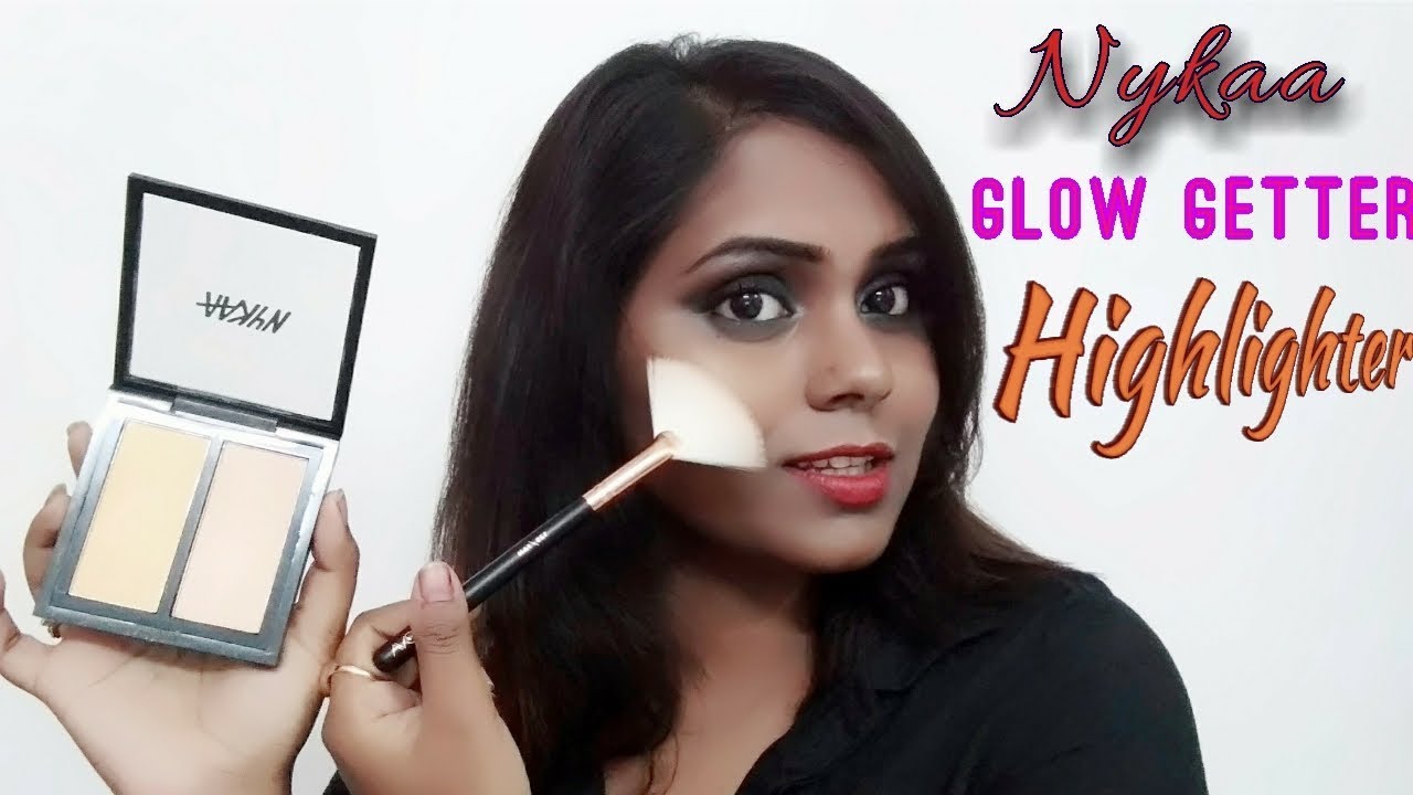 *New* Nykaa GLOW GETTER HIGHLIGHTER! REVIEW,SWATCH & DEMO/BEST DRUGSTORE HIGHLIGHTER/KOLKATA - YouTube