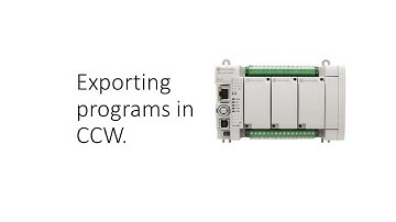 Exporting programs in CCW Workbench