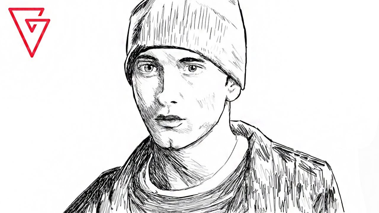 Рисунок eminem карандашом