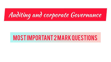 Auditing & Corporate Governance - 6th semester Calicut university