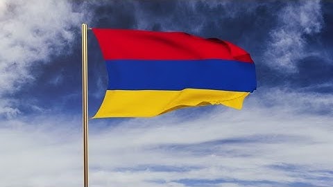 4K Armenia flag waving in the wind. Green screen, alpha matte. Loopable animation Stock video