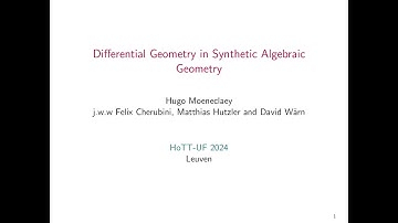Differential Geometry in Synthetic Algebraic Geometry - Hugo Moeneclaey