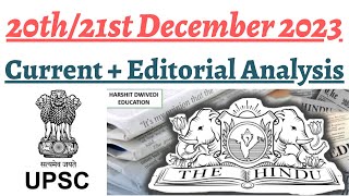 20th/21st December 2023- The Hindu Editorial Analysis+Daily General Awareness by Harshit Dwivedi