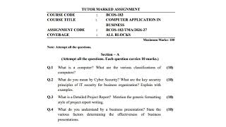 Bcos 183 Solved Assignment English Handwritten Also Available Ignou Bcomf 2026