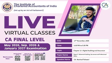 Final Paper 3: AAA&PE | Topic: Chapter 12: Digital Auditing and Assurance | Session 2 | 17 Nov, 2025