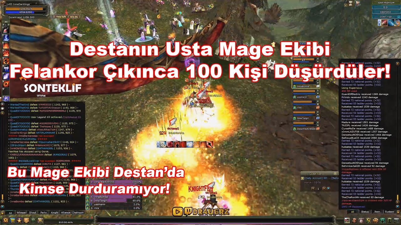 Dr4ugrz - Destanın Usta Mage Ekibi Felankor Çıkınca Pk Çıkıp Serveri NPT Ediyorlar! | Knight Online