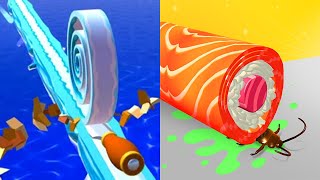 Spiral Roll VS Sushi Roll 3D Android iOS Gameplay (Level 41-50)