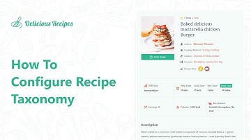 How To Configure Recipe Taxonomy (Courses, Cuisines, Cooking Methods, Recipe Keys and Tags)