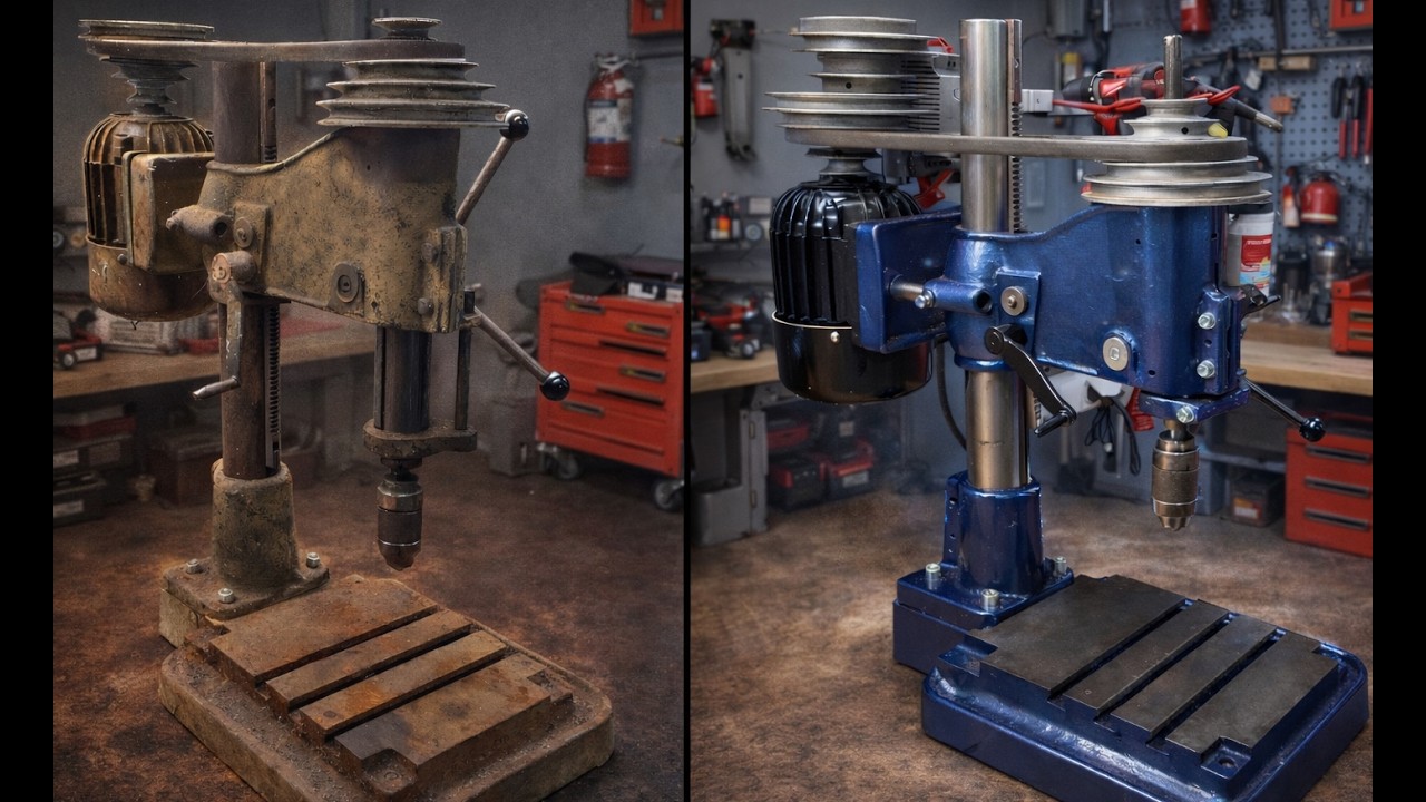 Drill Press Restoration | Easy and Simple Restoration | Gręžimo staklių restauracija