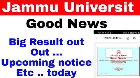 Jammu University latest Result out today update check Details .😱