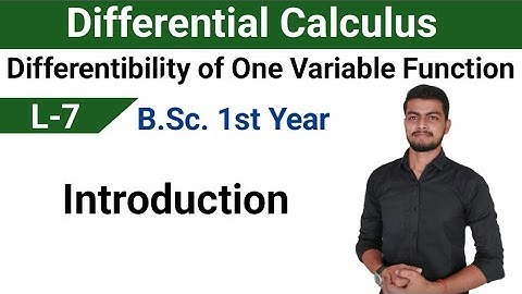 ||L-7|| Differential Calculus|| Differentibility of one Variable Function|| #differentialcalculas
