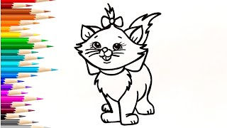 Как нарисовать КОТЕНКА, КОШКУ / Мультик раскраска КОТЕНОК / Нарисуй Ка Как нарисовать КОТЕНКА, КОШКУ / Мультик раскраска КОТЕНОК / Нарисуй Ка