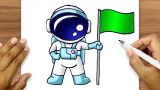 How To Draw An Astronaut Step By Step | Astronaut Drawing In Space screenshot 4