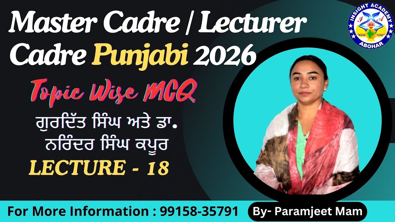Master Cadre Punjabi 2026 | MCQ Lec 21 | Lecturer Cadre Punjabi | Master Cadre Punjabi Preparation