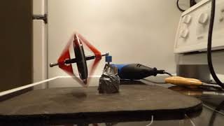 DRILL POWERED Toy Gyroscope on Rotating Base Horizontal Precession for 1:00