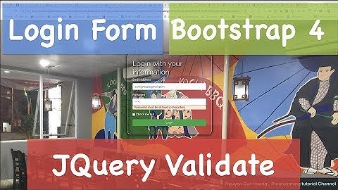 03-Build a responsive Login form using Bootstrap 4, HTML 5, CSS 3, validate JQuery