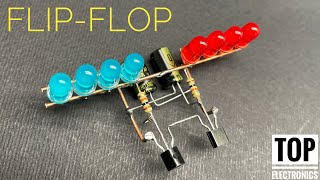 FLIP FLOP LED flashing circuit using transistor bc547