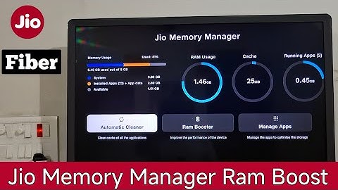 Jio Fiber Ram boost | Jio Fiber memory Manager | Clean Cache | Automatic Cleaner in jio tv+